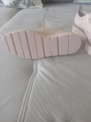 Zapatos de cordones mujer beige/rosa