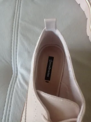 Zapatos de cordones mujer beige/rosa