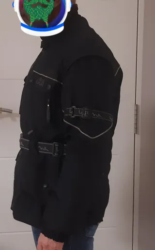 Chaqueta de moto negra cordura con forro invierno,