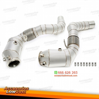 Downpipe con catalizador y tubo flexible apto par