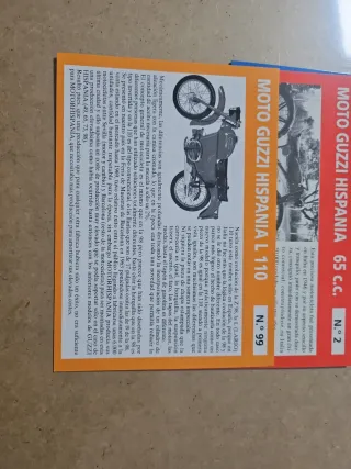 Lote 5 fichas Moto Guzzi Hispania