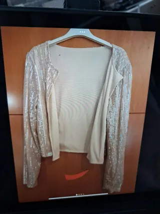Chaqueta lentejuelas champagne talla única