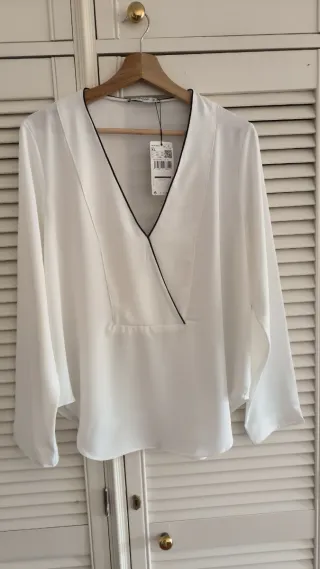 Blusa blanca Mango Suit Talla XL
