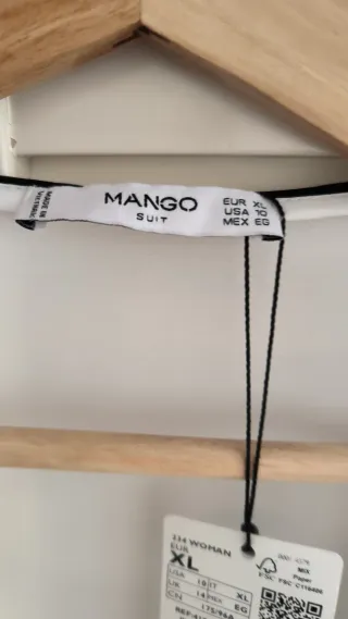 Blusa blanca Mango Suit Talla XL