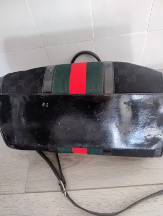 Borsa bauletto Gucci nera con tracolla