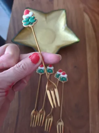 Juego 5 Tenedores Navidad Árboles