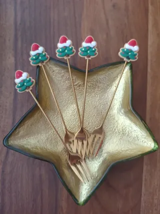 Juego 5 Tenedores Navidad Árboles