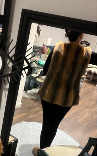 Chaleco de piel de zorro auténtico