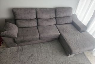 Sofá chaise longue gris
