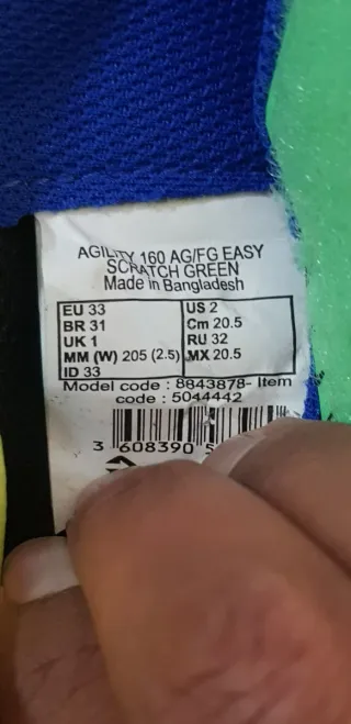 Botas fútbol/rugby niño/a velcro Talla 33 Kipsta