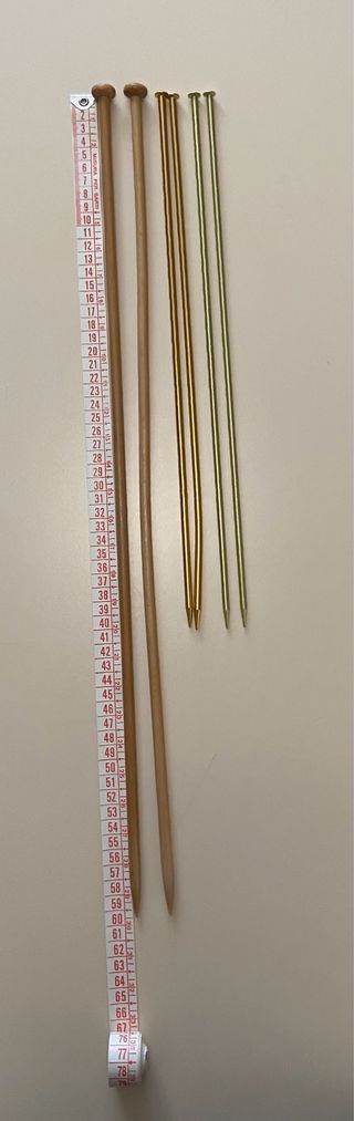 Set 3 paia ferri maglia n.8 e 5 cm.60/40