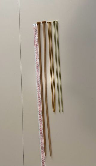 Set 3 paia ferri maglia n.8 e 5 cm.60/40