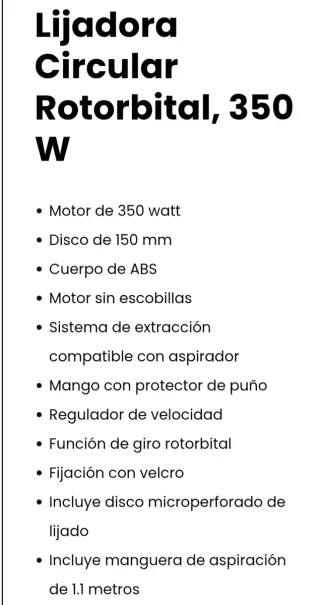 Lijadora circular WERKU WK400750, nueva a estrenar