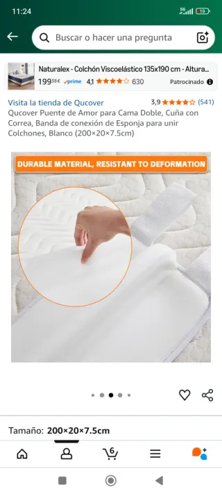 Banda di connessione in spugna per unire materassi