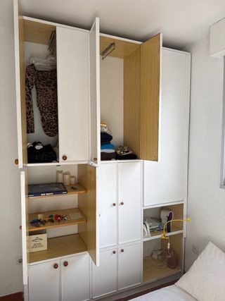 Armario blanco 7 compartimentos