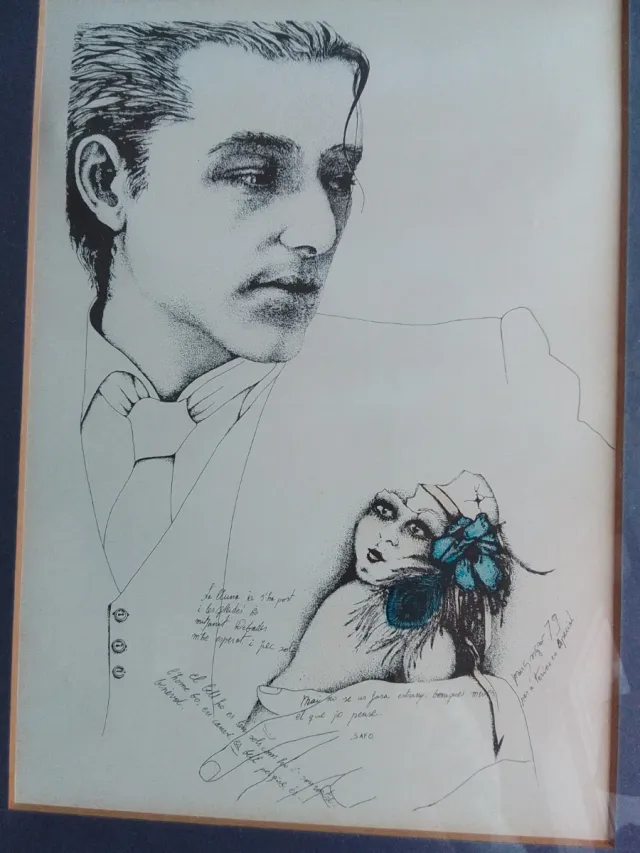 Disegno a penna uomo e donna