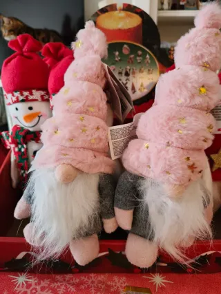 Muñecos de Navidad Gnomos Rojos Estrellas