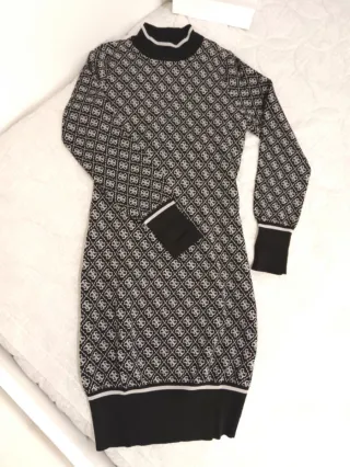 Vestito Guess Monogram nero e grigio