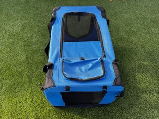 Transportín perro grande azul y negro