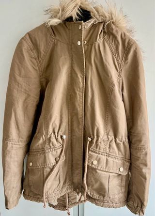Parka H&M Marrón con Capucha y Pelo