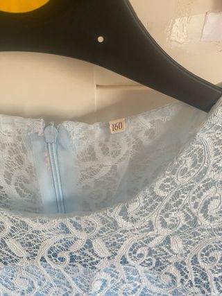 Vestido azul niña encaje y tul