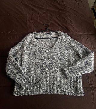 Jersey Zara oversize punto gris Talla S