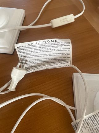 2 Lámparas Beige Zara Home nuevas con bombillas
