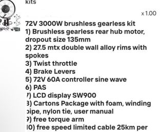 Kit Bici Eléctrica 3000W