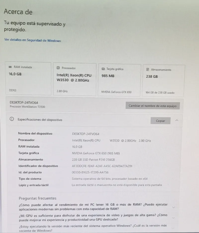 Ordenador Dell Precision T3500 afbeelding 3