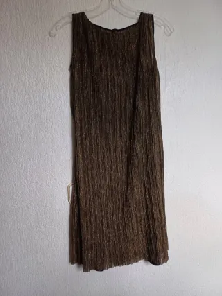 Vestido fiesta dorado y negro