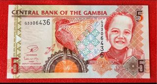 Banconote Gambia 5 Dalasi