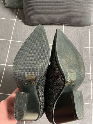 Botines de fiesta negros con pedrería