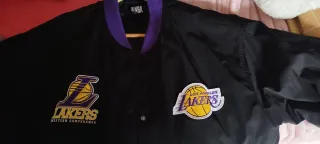 Chaqueta Bomber Lakers Negra y Morada