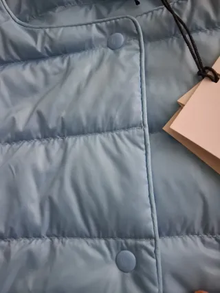 Abrigo mujer plumas plumón azul