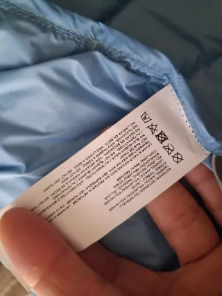 Abrigo mujer plumas plumón azul