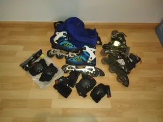 Set Patines en Línea, bolsa y protecciones