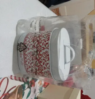 Barattolo Brandani Natalizio Rosso Bianco