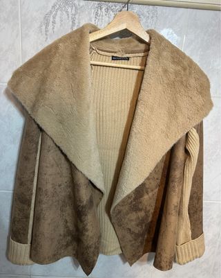 Abrigo Beige y Marrón Talla XL