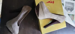 Scarpe tacco 13 Chassol beige/marrone n.39