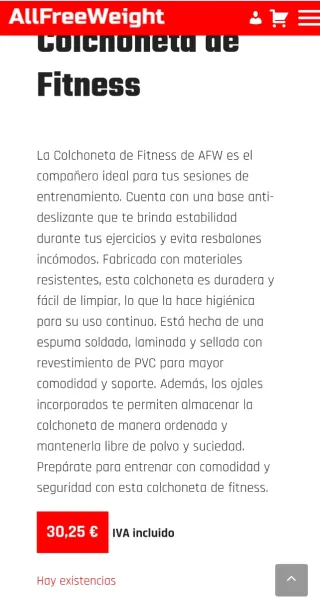 Colchoneta Fitness AFW