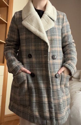 Abrigo cuadros Zara Talla XS mujer