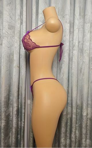 Conjunto Lencería Encaje Morado Talla Única