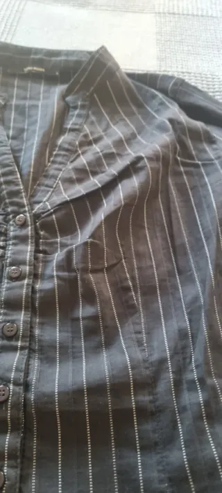 Camisa larga rayas negro y blanco