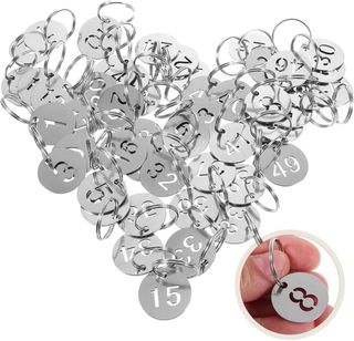 Llaveros numerados plateados (1-100)*2,total 200u