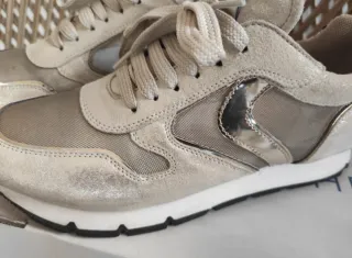 Sneakers Voile Blanche beige dorato