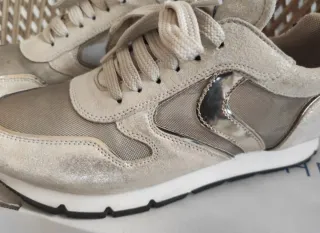 Sneakers Voile Blanche beige dorato