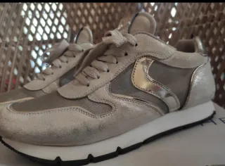 Sneakers Voile Blanche beige dorato