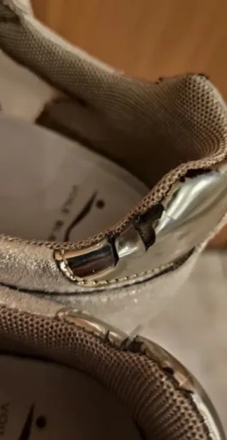 Sneakers Voile Blanche beige dorato