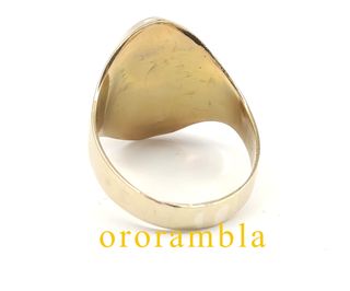 Sello oro 18k con letra C en ônix