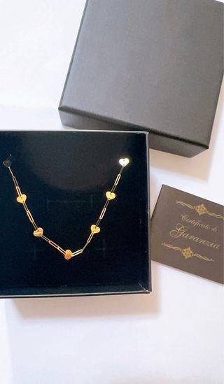 Collana cuori in oro giallo 18kt 750